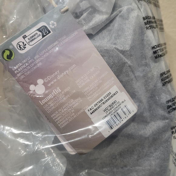 Loungefly Mickey Mouse Corduroy Convertible Mini Backpack & Crossbody Disney 100 - Picture 4 of 5